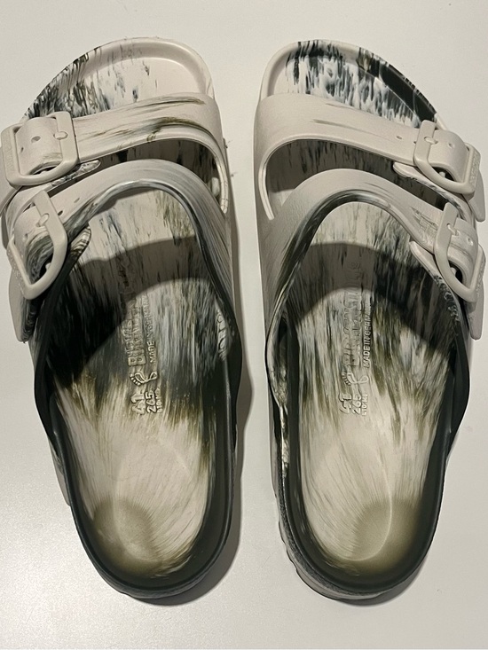 Birkenstock Other - Birkenstock White and Black Marble EVA Arizona Sandals